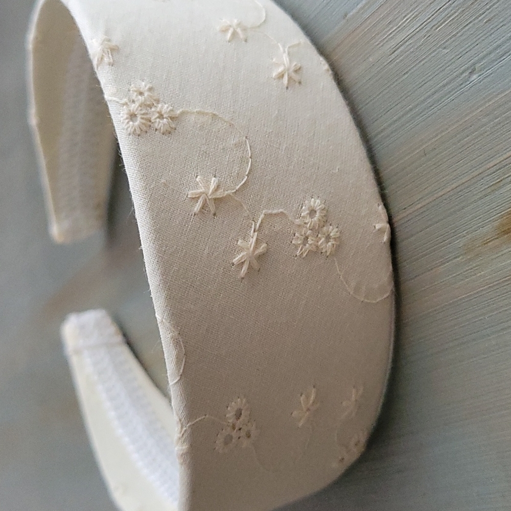 Embroidered White Headband